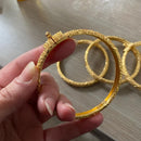 24K Bangles 4Pcs/Set Bracelet Ethiopian Gold Color Bangles For Women Bijoux Femme African Middle East Dubai Halloween Jewelry