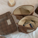 New Leopard Print Cosmetic Bag Korean Women Plaid Cosmetic Pouch Large Capacity Female Travel Make Up Storage Bag Beauty Cases