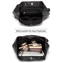 VASCHY Fashion Backpack Purse for Women Chic Drawstring School Bags with Two Front Pockets Soft Leather Backpack for College