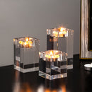 PEANDIM Wedding Centerpieces Decorations Idea K9 Crystal Candle Holder Set Of 3 Tealight Candlestick Candle Strands 6cm 8cm 10cm