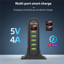 USLION 5 Port USB Charger HUB Multi USB Charging Station Dock Desktop Wall Home LED Display Universal New Chargers EU US UK Plug