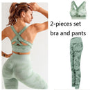 Women Gym Set Clothes 2 Piece Yoga Set Sports Bra and Leggings Jogging Seamless Workout Sports Tights Women Fitness Sports Suit