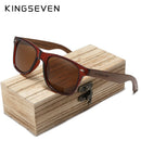 KINGSEVEN 新黑胡桃木偏光太阳镜 男士眼镜 手工制作 UV400 防护复古木盒