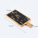 Nordic Golden Marble Texture Plate Ceramic Home Round Western Steak Dish Dessert Plate Square Tray Kitchen Cutlery Tray