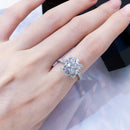 Tianyu Gems 925 Silver Sunflower Wedding Ring 1.0ct/0.5ct Moissanites Diamond Women Finger Rings 18k Gold Plated Classic Jewelry