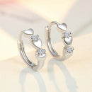 Personality Sweet Heart Hoop Earrings Jewelry Clear Micro CZ Zircon   Earring for Women Girl brincos Bijoux