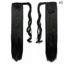 S-noilite Synthetic Women Drawstring Long Straight Hair Extensions Piece clip in Wrap Around Ponytail Multi-Colors Real Natural