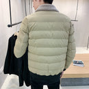 2020秋冬翻领羊毛男士夹克时尚男士纯色修身棉夹克冬季保暖休闲夹克上衣