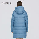 GASMAN 2022 长款羽绒冬装外套女加厚带帽派克大衣保暖女士品牌棉服冬季 M-180