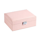 Casegrace Hot Sale Large Velvet Jewelry Storage Case Organizer PU Leather Necklace Ring Earring Jewellery Box Packaging Casket