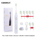 CANDOUR CD-5168 声波电动牙刷 可充电牙刷 IPX8 级防水 15 种模式 USB 充电器 替换刷头套装