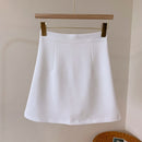 HELIAR 2022 Spring Women Skirts Preppy Style A-line High-waist Split Mini Skirts Women Solid Elegant Casual OL Skirts For Women