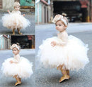 Champagne Tulle Newborn Baby Girls Baptism Dress 1st Birthday Newborn Princess Christening Gown Outfit Baby Girl Party Vestidos