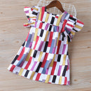 Humor Bear  Summer New  Sleeveless Cute Girl Dress Toddler Kid Princess Party Dress Print Back Bow Baby Kids Clothes