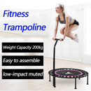 40" Fitness trampoline Silent Mini with Adjustable Handle length Adults Kids indoor GYM Bungee Rebounder Jump Trainer Workout