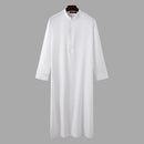 Muslim Men Jubba Thobe Long Sleeve Solid Color Breathable Robes 2022 Stand Collar Islamic Arabic Kaftan Men Abaya S-5XL INCERUN
