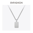ENFASHION Personalized Engraved Name Necklace Stainless Steel Circle Square Pendant Necklaces For Couples Jewelry Custom PB3010