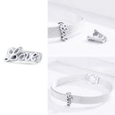WOSTU 925 Sterling Silver Circle Charm Round CZ Bead Bead Clip Fit Original reflection Charm Bracelet Jewelry Accessories CQX101
