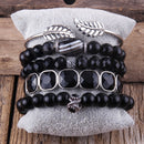 RH Fashion Designer Beaded Bracelet Set Natural Stone Metal Cuff 5pc Bracelets & Bangles Set For Fashion Jewelry