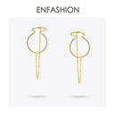 ENFASHION Curve Line Ear Cuff Clip On Earrings For Women Gold Color Big Earcuff Earings Without Piercing Jewelry Kolczyki E1124