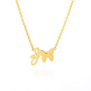 Butterfly Initial Necklace For Women Stainless Steel Gold Chain A-Z Letter Necklace Pendant Bijoux Femme 2020 Boho Jewelry Gift