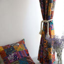 Bohemian retro ethnic style curtains half blackout for living room study bedroom bay windows custom Cotton linen