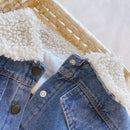2022 New Spring Winter Kids Denim Jacket Baby Boys Girls Warm Coat Fashion Children Outerwear Toddler Baby Clothes