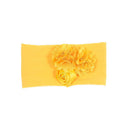 Nishine Soft Stretch Satin Rose Flower Baby Headband Newborn Knot Wide Nylon Headwraps Turban Girls Headwear Kids Photo Props