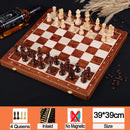 4 Queens Magnetic Chess Wooden Chess Set International Chess Game Wooden Chess Pieces Foldable Wooden Chessboard Gift Toy I55