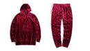 Stranger Things Mens Velvet Hooded Hoodies Kanye West Streetwear Velour Hoodies Men Pullovers Hip Hop Sweatshirts Black/Red/Gray