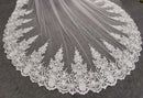 Real Photos Long Lace Bridal Veil with Comb 3.5 Meters 1 Layer Cathedral White Iovry Wedding Veil Wedding Accessories 2020