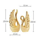 EWAYS 2PCS/SET Swan Lovers Home Decor Ceramic Crafts Porcelain Animal Figurines Wedding Decoration Lovers New Year Gift