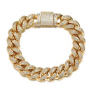 Hip Hop Heavy Iced out 12MM Big Box Buckle Cuban Chain Copper AAA+ Cubic Zirconia Stones Bracelet For Men Rapper Jewelry