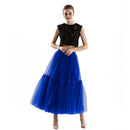 Maxi Long Tulle Skirts for Women Black Gothic Pleated Skirt Casual Party Fairycore Summer Winter Jupe Longue 2022 Falda Mujer