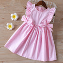 Humor Bear  Summer New  Sleeveless Cute Girl Dress Toddler Kid Princess Party Dress Print Back Bow Baby Kids Clothes