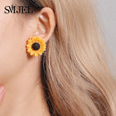 SMJEL 卡通向日葵耳环女时尚大太阳花声明耳环韩国耳钉首饰闺蜜礼物