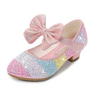 Girls' Leather Shoes Princess 2021 CHILDREN'S Shoes round-Toe Soft-Sole Big girls High Heel Princess Crystal Shoes
