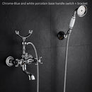 Luxury Crystal Handle Bathtub Gold Brass Faucet with Hand Shower Telephone Type Bath Faucets Sets Mixer Tap Wall Mounted EL8310G
