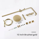 Thermostaic Temperature Bathroom Faucet Brushed Gold Brass Wall-Mount Rain Shower Head Hand Sprayer Two-Function Hot Cold Mixing