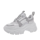Women Chunky Sneakers Vulcanize Shoes Korean Fashion Female Black White Platform Thick Sole Casual Dad Shoes Woman Sneakers 8cm