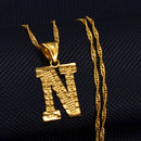 Anniyo A-Z Small Letters Necklaces Women/Girl Gold Color Initial Pendant Thin Chain English Letter Jewelry Alphabet Gift