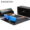 KINGSEVEN 独家设计复古男士眼镜胡桃木太阳镜 UV400 防护时尚方框太阳镜女士 5510