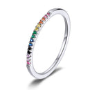 WOSTU Simple Rings 100% 925 Sterling Silver Shimmering Wish Stackable Ring For Women Wedding Original Fashion Jewelry Gift