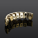 TOPGRILLZ 2021 New Baguette Set Teeth Grillz Full Iced Micro Pave Cubic Zirconia 14K White Gold Hip Hop Jewelry For Men Women
