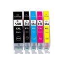 580XXL 581XXL 墨盒，兼容佳能 PGI-580XXL CLI-581XXL PGI 580 XXL CLI 581 XXL 5 件装 PGBK/BK/C/M/Y