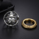 Gold Astronomical Ring For women ball mood rings Creative Complex Rotating Cosmic letter Finger ring men fashion jewelry gifts