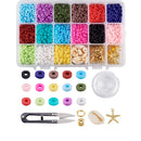 4800~5280pcs/Box 6mm Flat Round Polymer Clay Beads Chip Disk Loose Spacer Handmade Heishi Beads for DIY Jewelry Making Bracelet