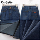 KarSaNy Denim Skirt Long Straight Skirts Womens Summer Blue Vintage Skirt Jeans Women Denim Long Skirts For Women Summer 2021
