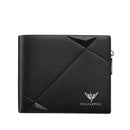 WILLIAMPOLO Men's Slim Wallet Genuine Leather Mini Purse Casual Design Bifold Brand Short Wallet Carteira Masculina PL191431SMT
