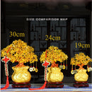 19/24厘米幸运树财富黄水晶树天然招财树盆景式招财风水摆件工艺品